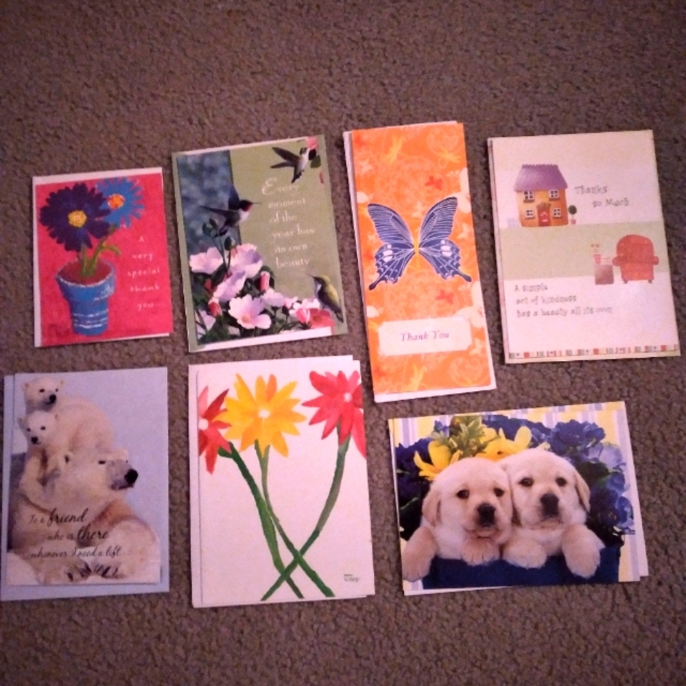 Lot of (7) thank you cards